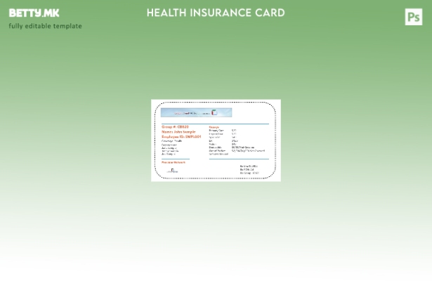 Модерен стил шаблон за картичка за здравствено осигурување Србија